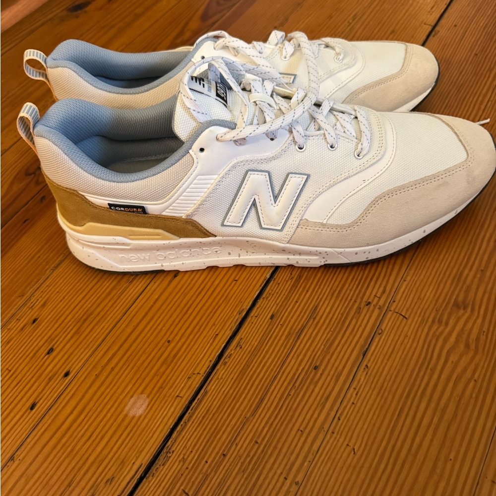 New Balance Tan and White 997H Sneakers
